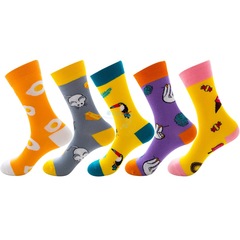Ins Autumn Cross-border Supply Trend Personalized Woodpecker Men and Women Mid-calf Socks Long Socks Foreign Trade Model Direct Sales from Manufacturer