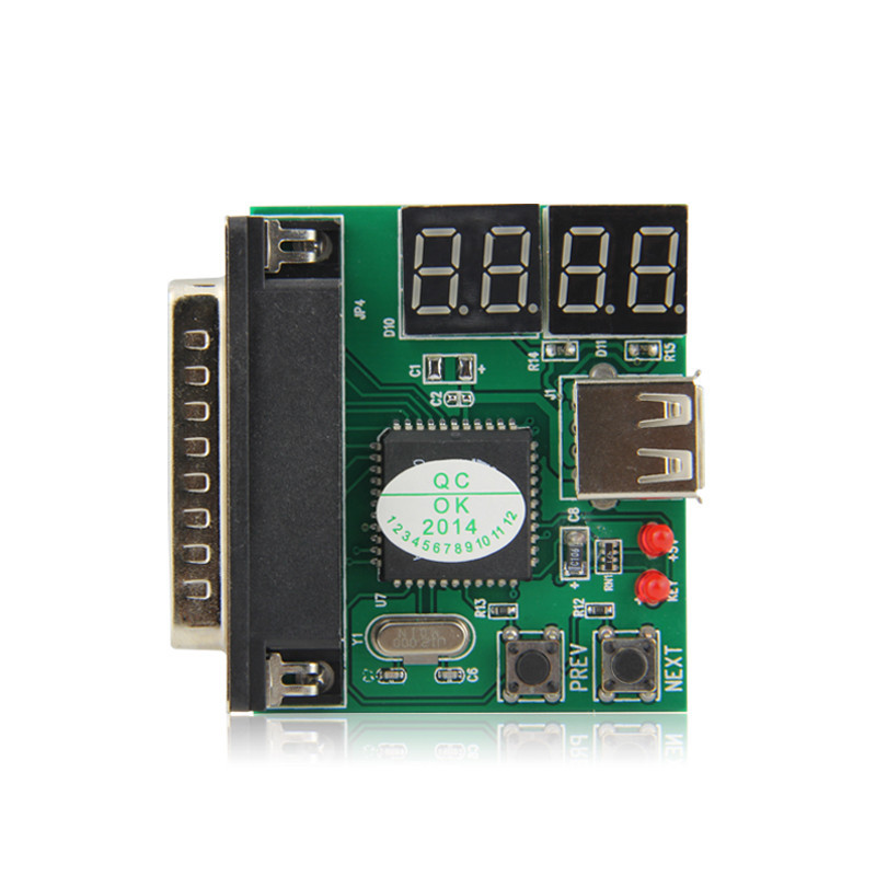 电脑主板诊断卡并口4位测试卡台式机检测卡带USB供电线