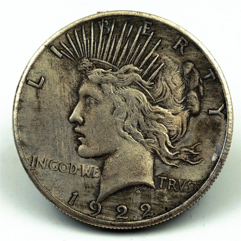 Foreign silver Silver coin U.S.A 1922 Statue of Liberty head portrait peace Coin Coin To fake something antique Antique Foreign currency