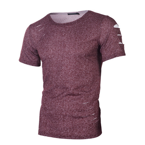 Summer New Men's Casual Fashion T-Shirt with Holes 5 Colors