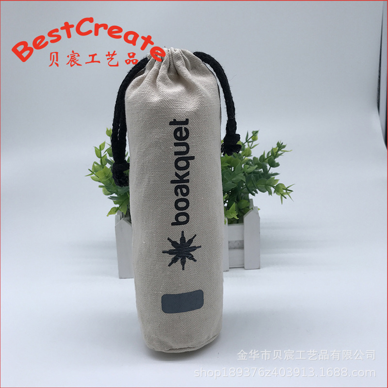 厂家直销  圆柱帆布袋 礼品首饰袋 家用 茶业茶杯帆布束口布袋