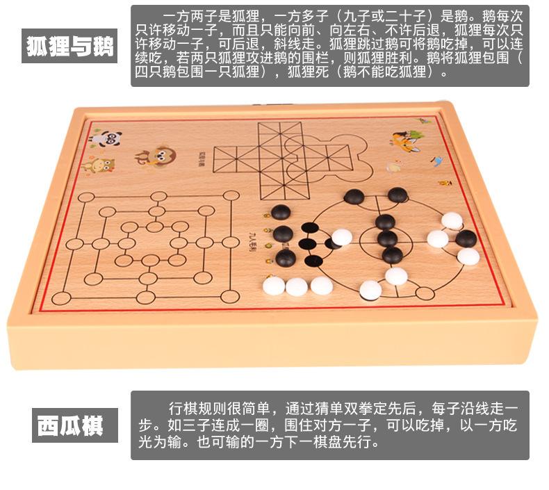 九合一多功能棋男孩4-6岁儿童玩具思维逻辑训练五子棋象棋飞行棋详情18