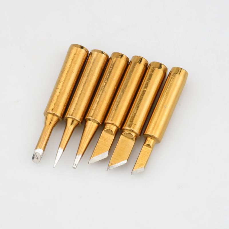 Xufeng 936 Soldering Iron Tip, Golden High-Temperature Resistant, Non-Smearing Tin, Universal Internal Heating, 60W Eco-Friendly Purple Copper Soldering Tip