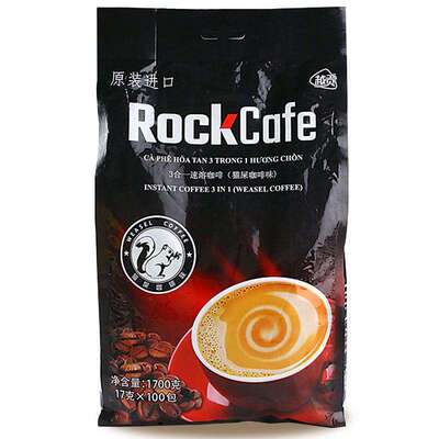 越南进口咖啡越贡ROCKCAFE三合一速溶猫屎咖啡1700克*5袋大量批发