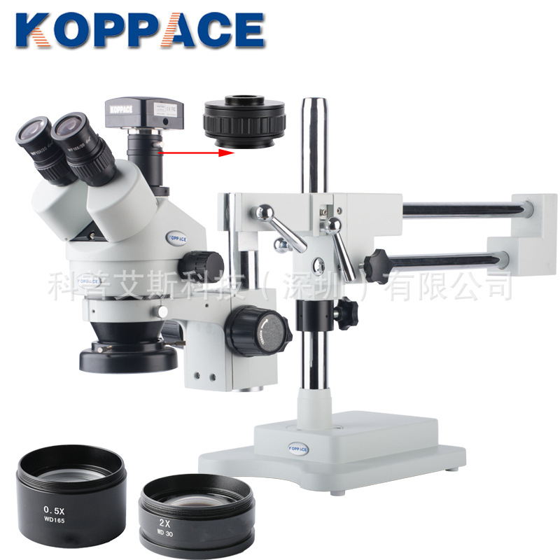 厂家直销500万像素三目立体手机维修显微镜3.5-90X三目体视显微镜