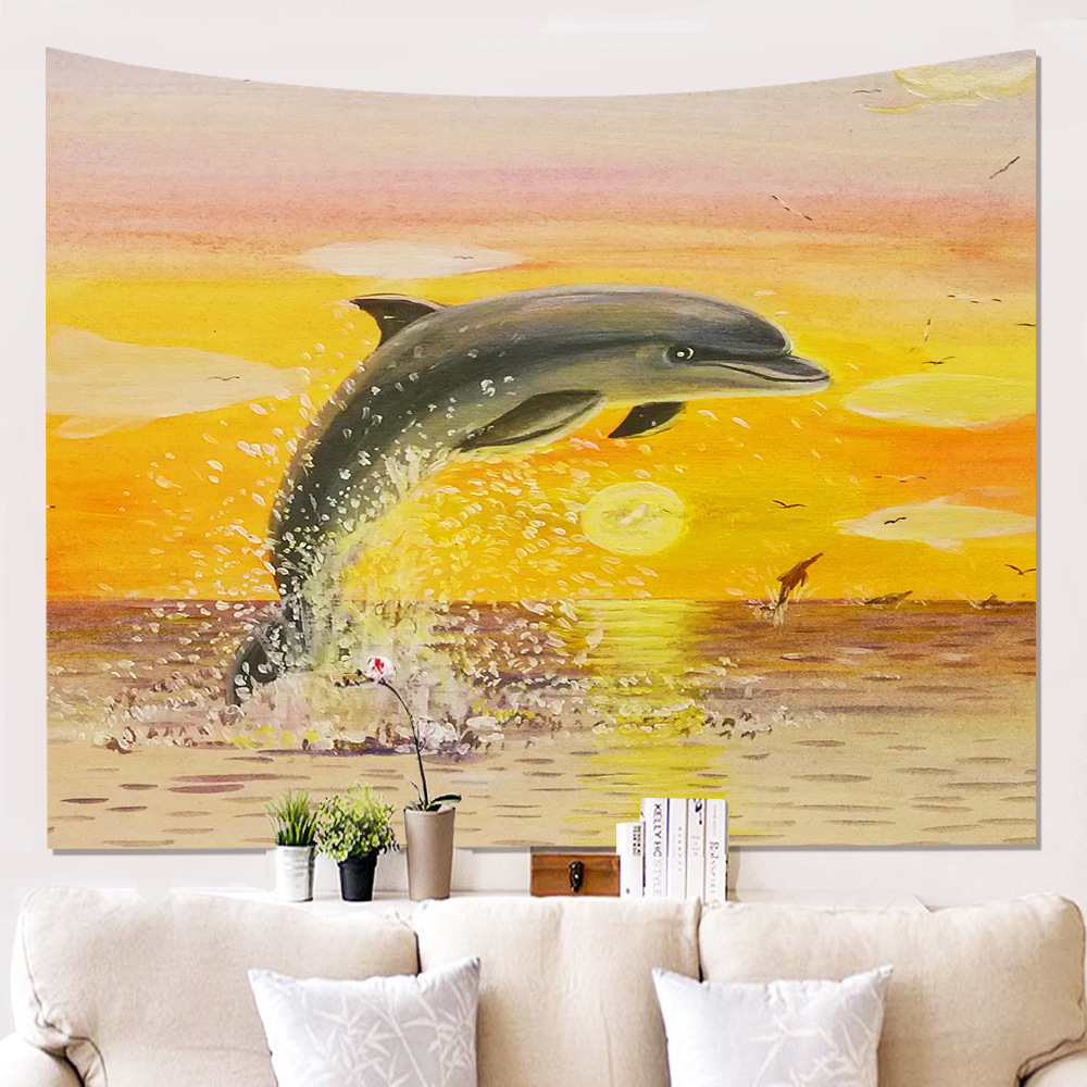 새로운 핫 세일 홈 딩지 동물 벽 천 매달린 천 배경 천 교수형 그림 태피스트리 벽 장식 담요
