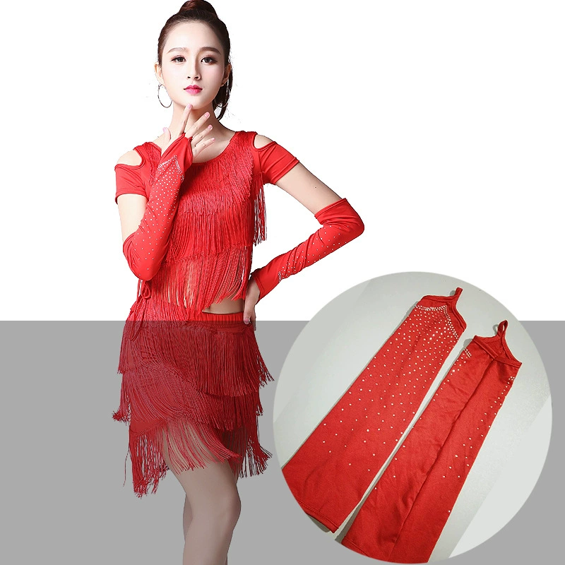 Сценическое представление Рукав Латинский танец Конкурс Костюм для выступлений Перчатки Аксессуары Танцевальное представление Перчатки для горячего бурения Пара