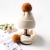 Fashionable knitted cute winter knitted hat, baseball cap, woolen scarf, Korean style