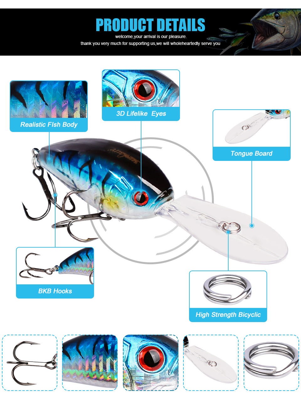 Sinking Crankbaits Fishing Lures  Deep Running Crankbaits Fresh Water Bass Swimbait Tackle Gear