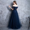 New style atmosphere sexy shoulder length host company annual meeting dinner party evening dress girl