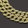 European and American men's diamonds inlaid necklace jewelry hiphop hip -hop rap Full diamond Cuban big gold chain