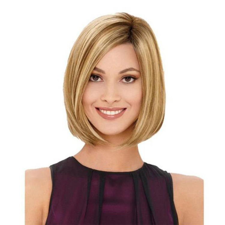 Women's Fashion Street High-temperature Fiber Centre Parting Short Straight Hair Wigs display picture 6