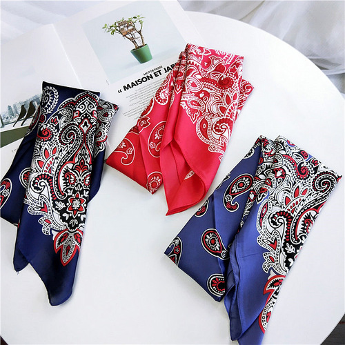 Cashew style 70 small square scarf small silk scarf for women spring, autumn and summer versatile Korean style headscarf work professional scarf wholesale
