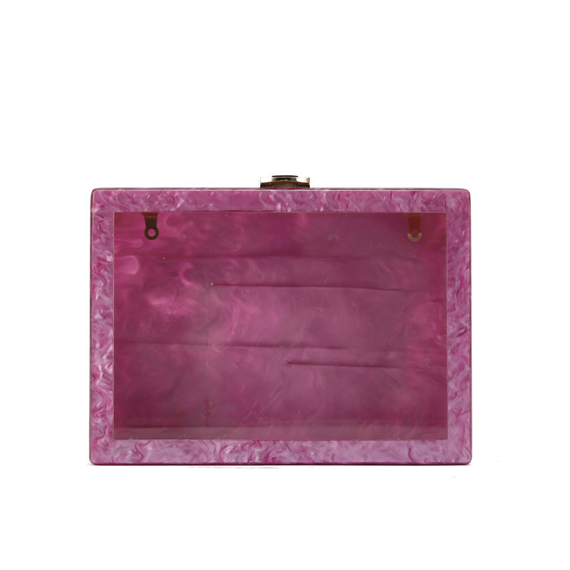 Stylish Acrylic Clutch Bag For Women - Elegant Evening Party Handbag With Magnetic Closure, Snake Print Pattern, And Crossbody Strap Clutch Bag_voghion.com