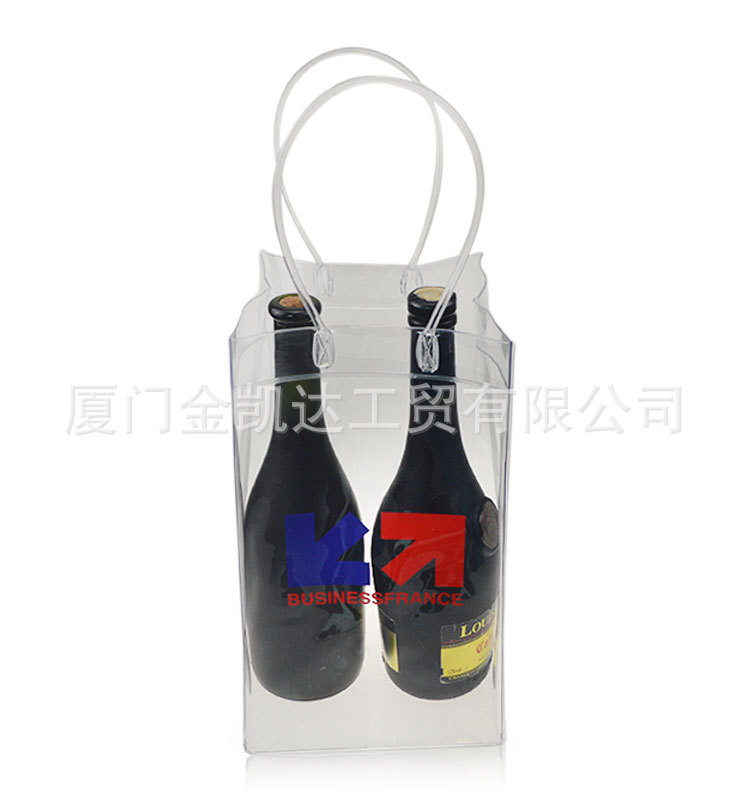 PVC丝印透明手提酒袋PVC葡萄酒包装袋塑料PVC酒袋促销PVC红酒袋