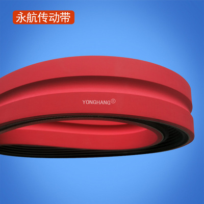 生産定做光纜線纜拉纜機皮帶加紅膠開槽牽引機皮帶多楔帶橡膠履帶