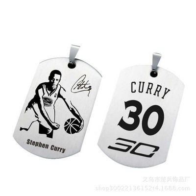 NBA James 23 No. Bryant 24 sign Star Necklace Star Keepsake fashion Titanium personality Metrosexual