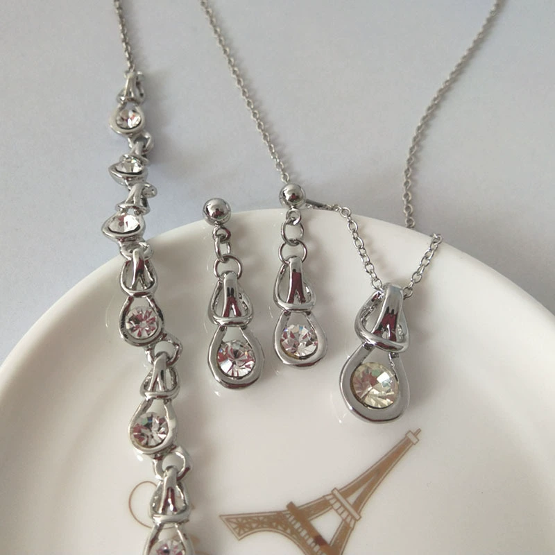 Браслет, украшения, модный комплект, ожерелье, кристальные сережки со стразами, серьги, Aliexpress, европейский стиль