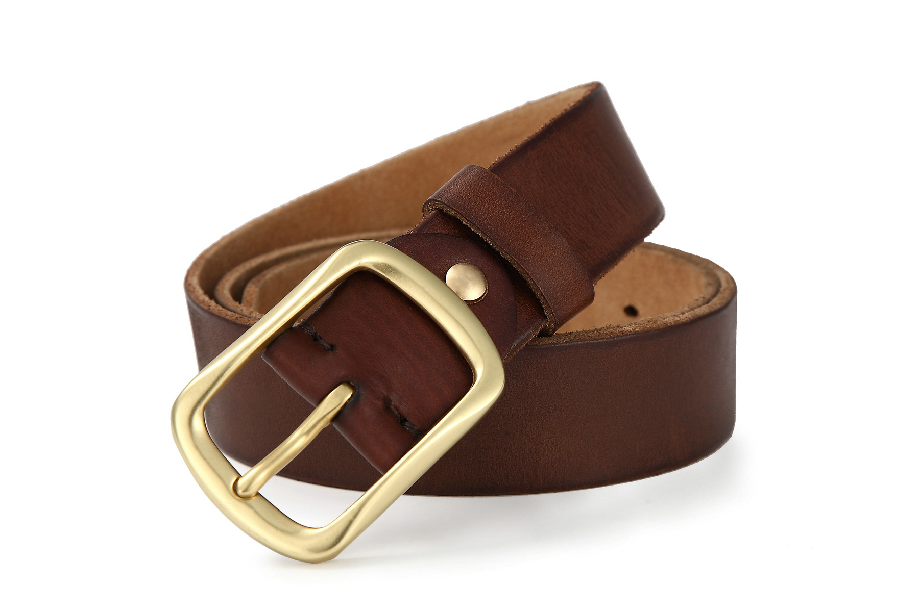 Minimalistische leren riem voor heren retro echt leer koeienhuid_voghion.com