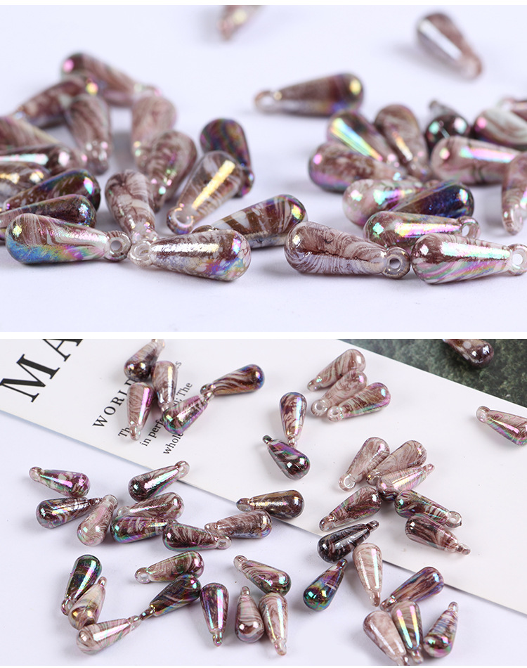 diy pendant acrylic beads wholesale, water-drop-shaped hanging hole beads jewelry, handcrafted bead stringing accessories, loose beads detail image 6