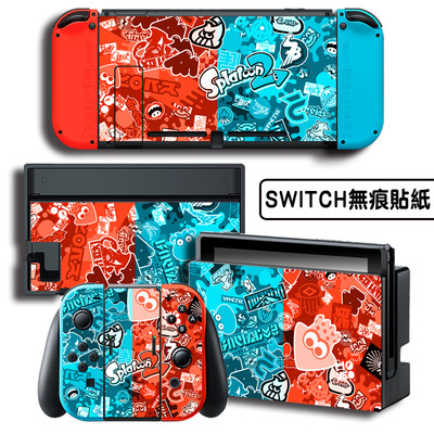 Switch痛机贴 贴纸TV彩贴保护贴膜NS痛贴钢化膜 红蓝喷射战士2|ru