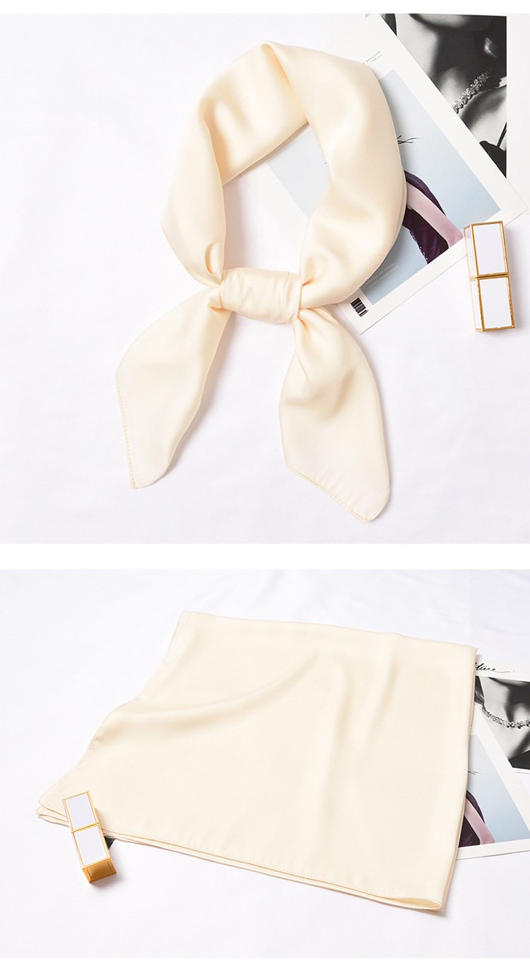 123g Weight Silk Scarf Classification Daily Occasion Satin Material Solid Color Pattern Summer, Spring, Autumn Season Women'S Gender Simple Style Style Women's Simple Style Solid Color Satin Silk Scarves 6
