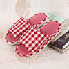 Couple new male home floor slippers thick bottom grid room spring and autumn cotton slippers female home shoes