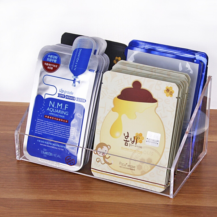 透明亚克力面膜展示架收纳盒桌面化妆品收纳盒多层产品展示架直销