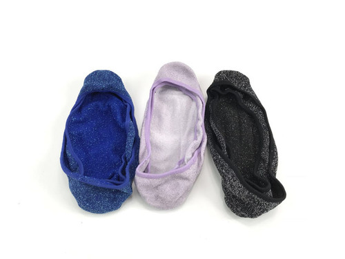 Exporting shallow mouth socks, silver onion shiny silk boat socks with silicone heel strap invisible boat socks for women's short socks in spring and summer 