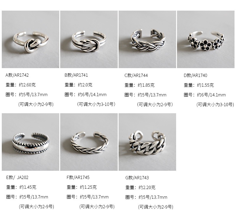 Korean sterling silver opening ring wholesale