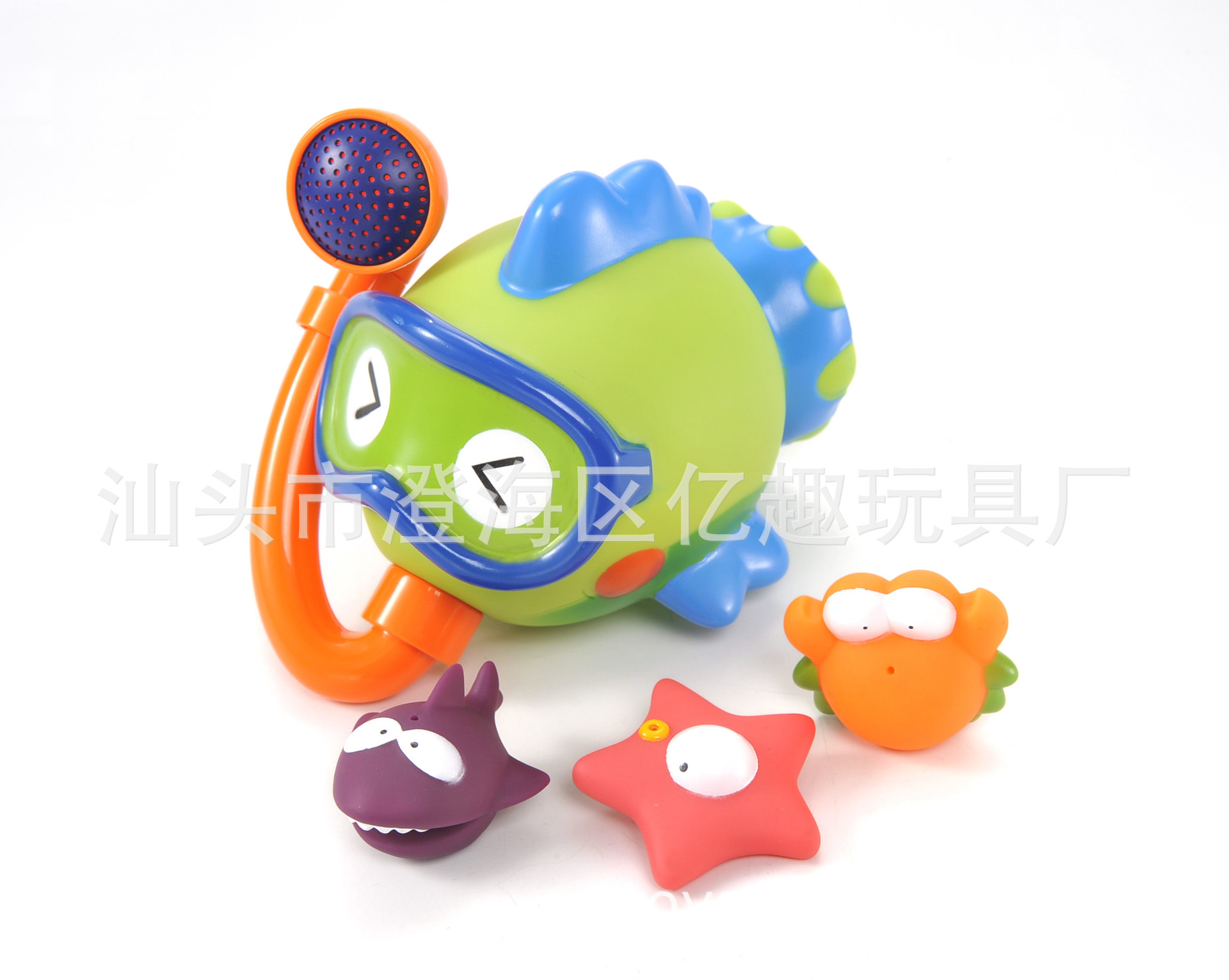 寶寶浴室洗澡噴水玩具 兒童戲水玩具女孩男孩嬰兒水上灑水鯊魚