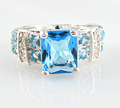 Retro Ladies Ring Copper Silver Plated Zircon Ring Engagement Wedding Jewelry display picture 2