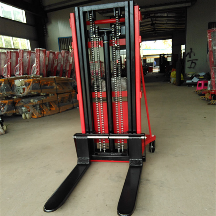 简易式半电动堆高车 插电式半电动升高车 液压电动升高装卸车