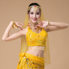 Belly dance clothing tops new bra belly dance bead embroidered bra practice clothes tops with chest pads sequin straps