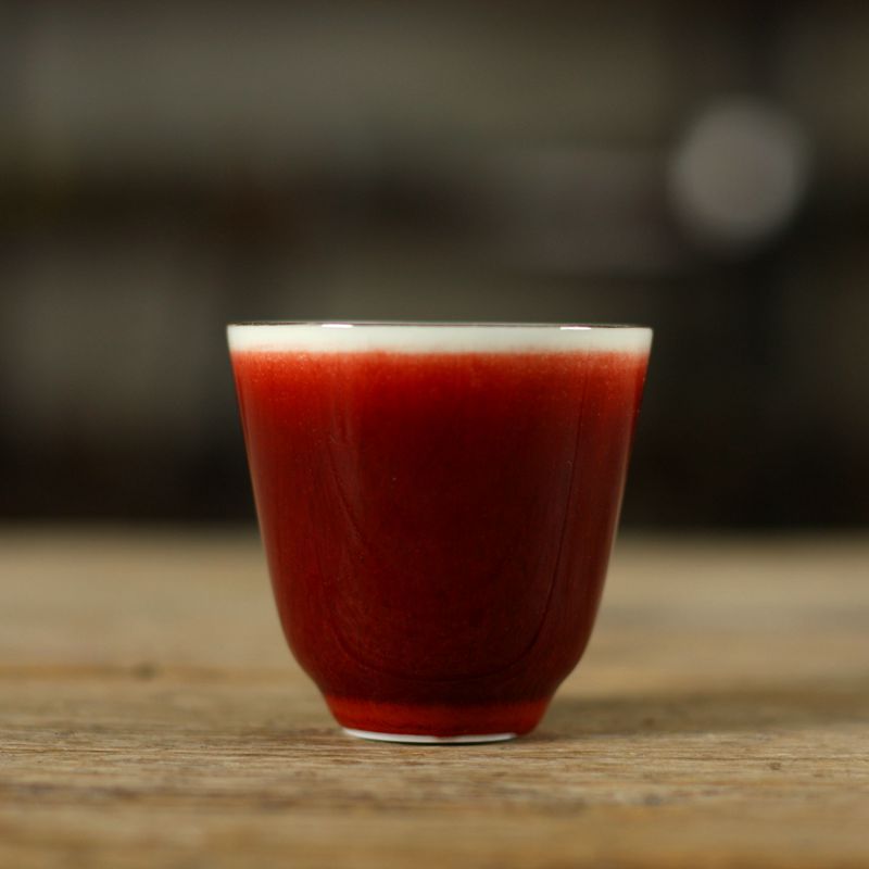 亦紫陶功夫茶具 陶瓷茶杯 手绘小茶碗 霁红聚香杯 祭红釉品茗杯