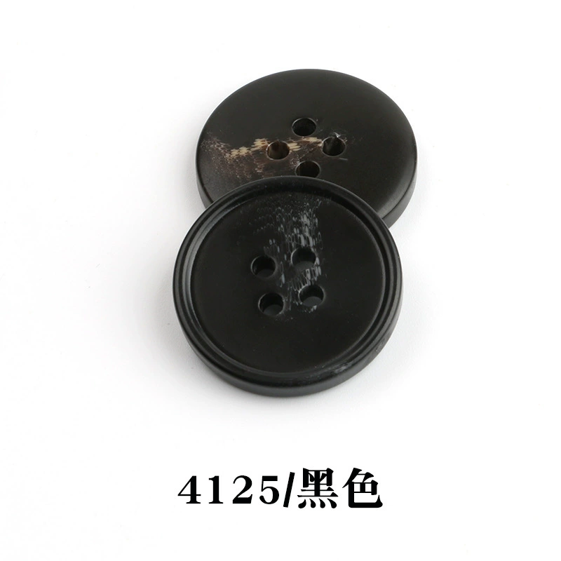 Spot wholesale resin pattern button suit button round edge four-eye coat windbreaker suit jacket button 4100