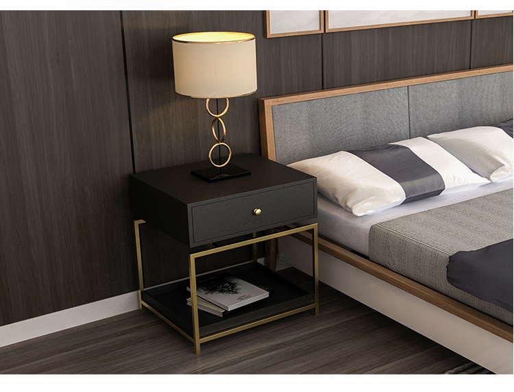 Cheap Luxury Modern Iron Casting Golden Nightstand Coffee End Bedside Table Home Furniture Nightstands Cabinet Cupboard Living Room 11