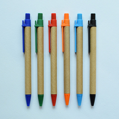 environmental protection Kraft paper Paper quality ball pen Paper Tube Paper tube Cardboard paper and pen Sure customized logo printing