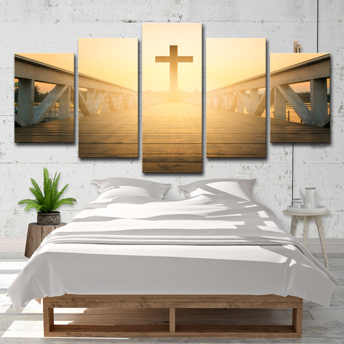 Jesus crossing the bridge