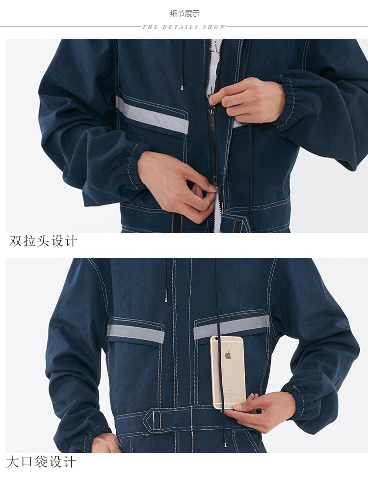 Roupas de Trabalho para Mulheres dos Homens de Manga Comprida com Capuz Macacão de Trabalho para a Soldagem de Reparação Pintura de Pulverização Macacão Jeans Macacões Automóvel 14 Segurança e Proteção