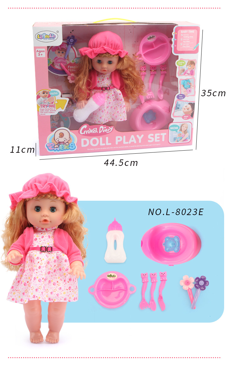 Actualizado vinilo simulación Muñeca puede beber agua y pis 128 tipos de pronunciación caja regalo niña jugar casa Juguetes