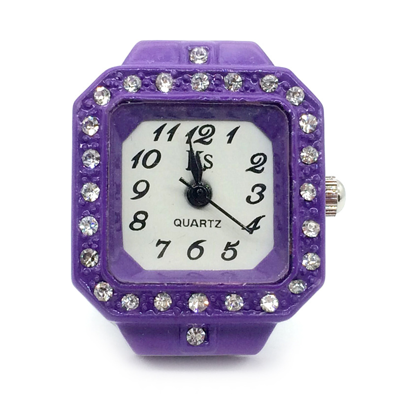 Pointer+Number Display Type Retro Classic Style Square Quartz Watch Rings