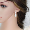 Earrings from pearl, fashionable hypoallergenic zirconium, simple and elegant design