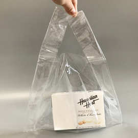 厂家批发果冻塑料袋 印logo网红夏日C字母透明pvc手提袋购物袋
