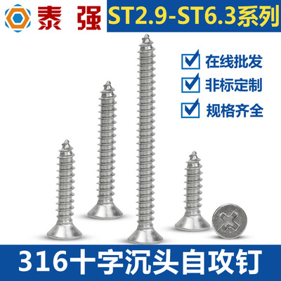 316 Stainless steel Screw cross Screw M2 | M3 | M4 | M5 | M6 lengthen screw Flat head GB846