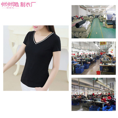 女装T恤长袖纯棉面料OEM来图打样秋冬款服装品牌代工生产制衣厂