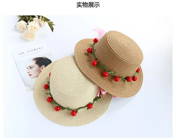 Women's Simple Style Color Block Flat Eaves Straw Hat display picture 2