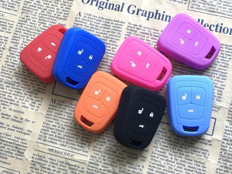 Suitable for Chevrolet Aveo Cruze Silicone Key Case Straight Type Special Car Remote Control Protective Cover Buckle