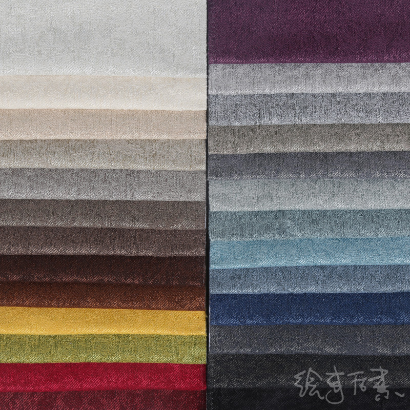 现货批发棉麻亚麻布料复合面料 沙发布麻布暗纹提花软包厂家直销