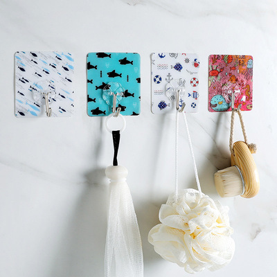 Small ocean pattern Strength Viscose Sticking hook kitchen Shower Room Wall Stick No trace After the door Wall hanging